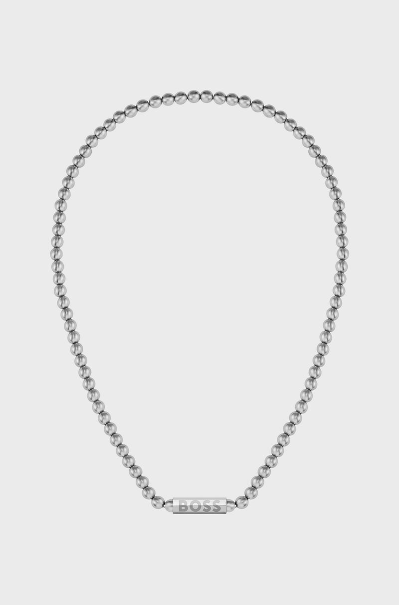 Hugo Boss Collar De Cuentas En Acero Inoxidable Cepillado Con Cierre Octogonal