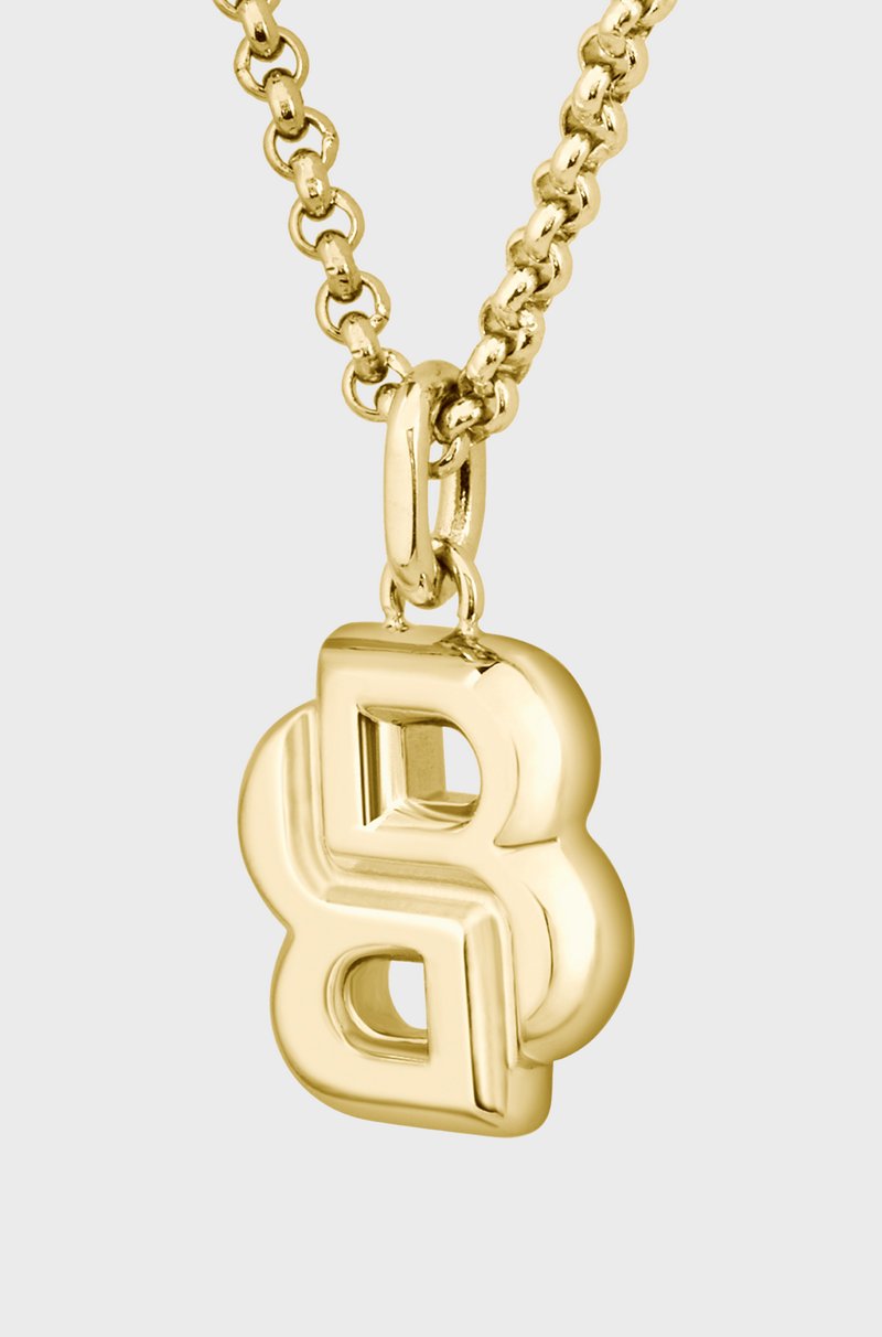 Hugo Boss Collar Dorado Con Colgante De Monograma Double B