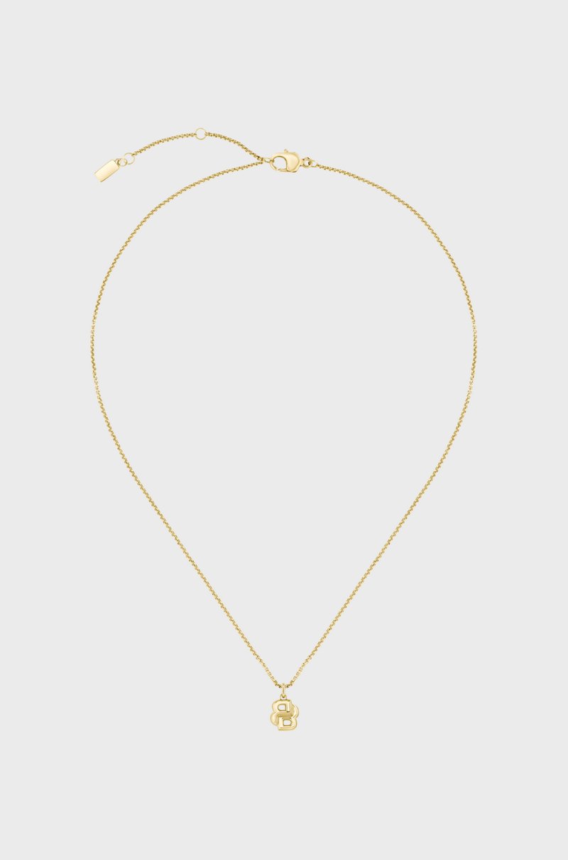 Hugo Boss Collar Dorado Con Colgante De Monograma Double B