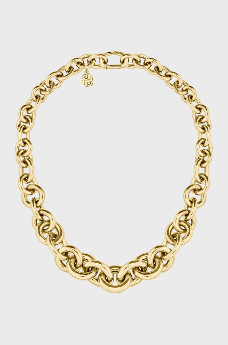 Hugo Boss Collar Dorado Con Eslabones Ovalados Y Circulares