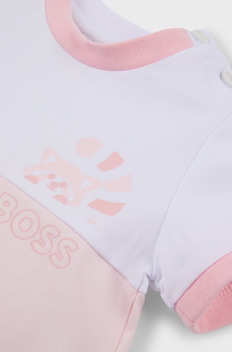 Hugo Boss Conjunto De Camiseta Y Shorts Para Bebés En Caja De Regalo