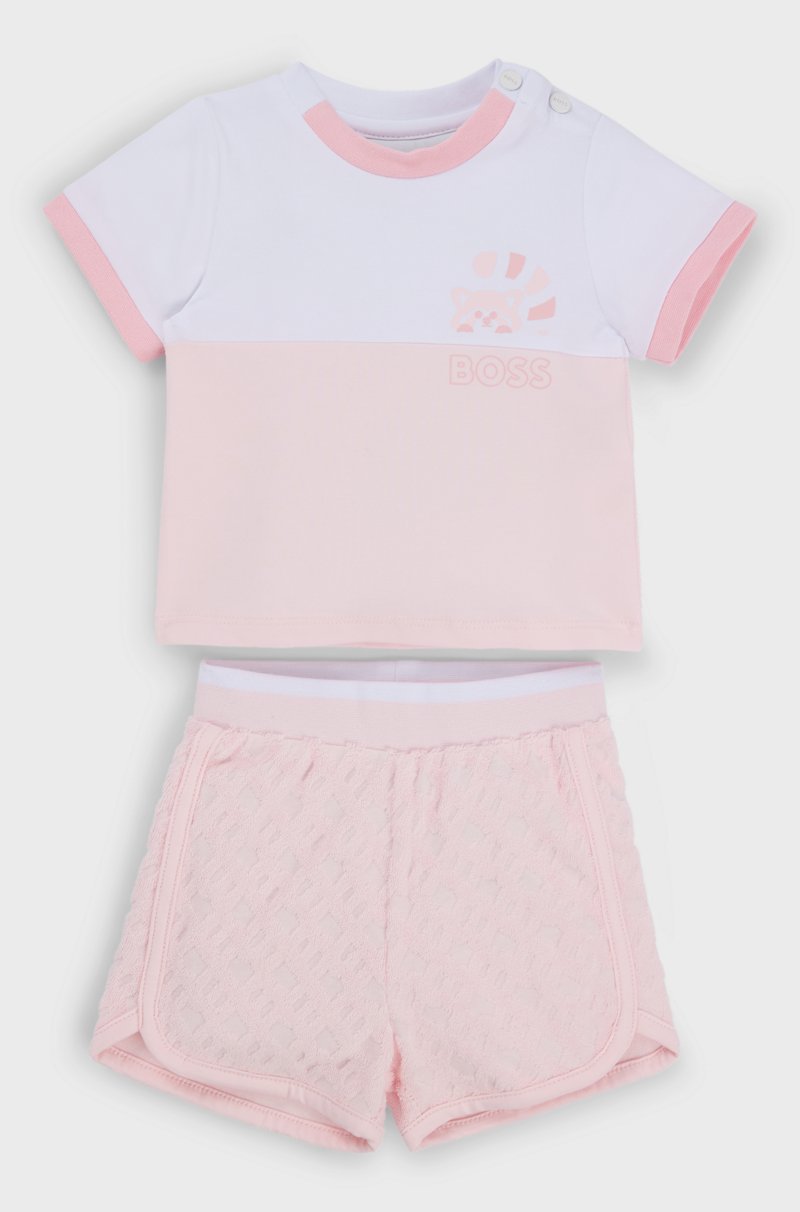 Hugo Boss Conjunto de camiseta y shorts para bebés en caja de regalo