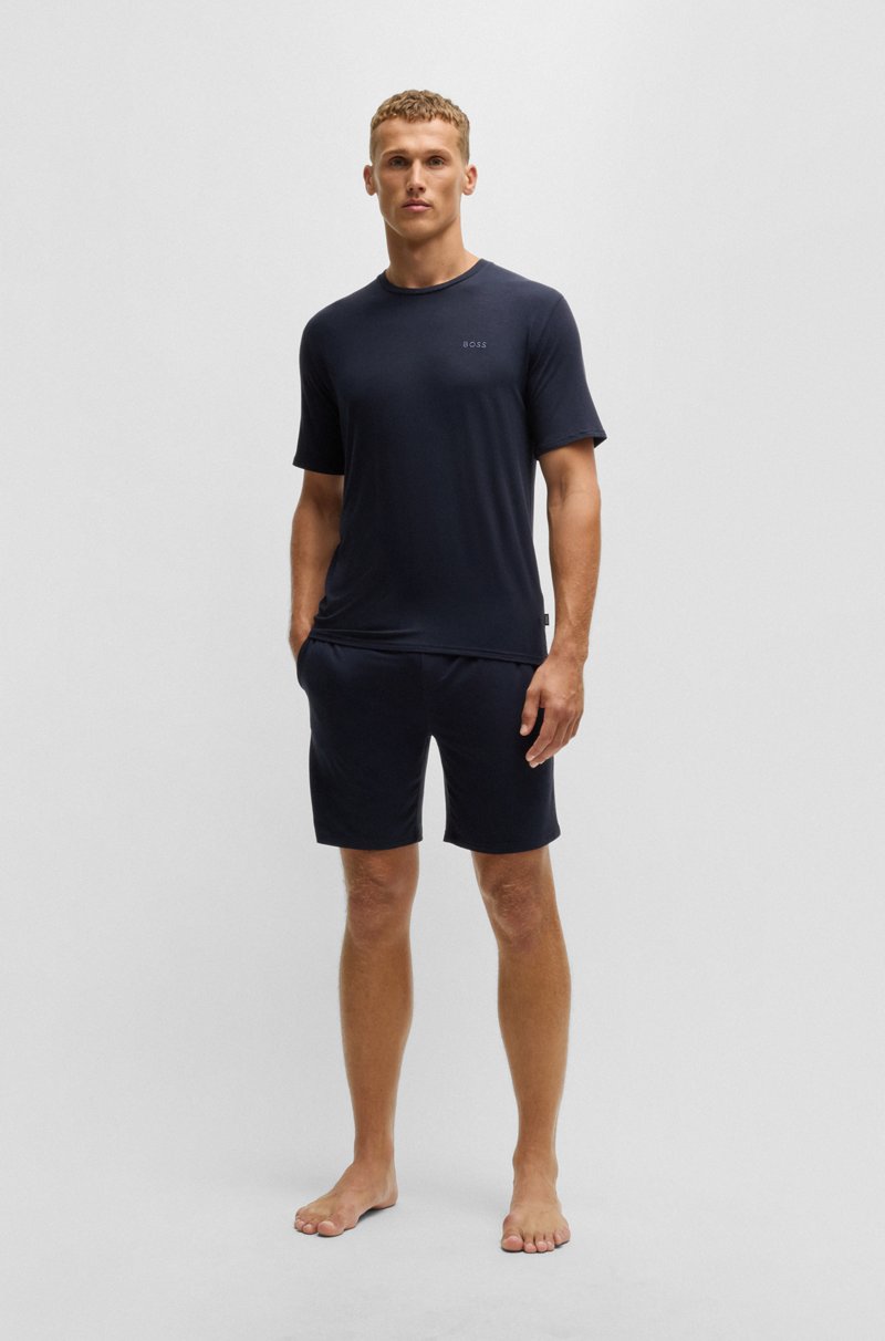 Hugo Boss Conjunto de pijama corto de punto con detalle de la marca bordado