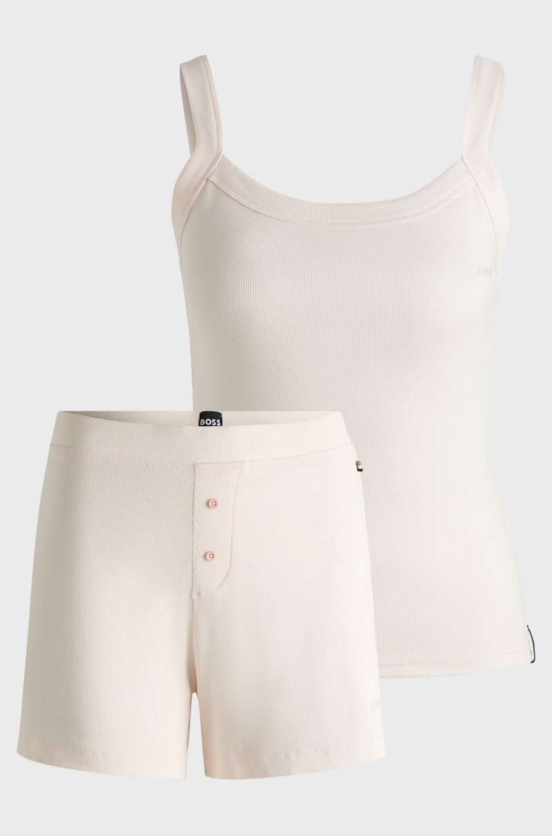 Hugo Boss Conjunto de pijama de tejido elástico con detalles de rayas de la marca