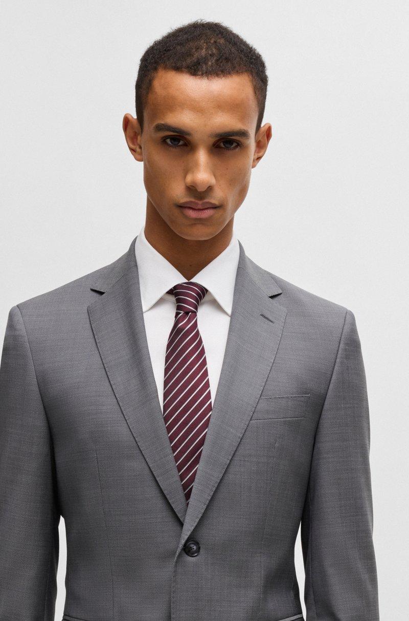 Hugo Boss Corbata A Rayas Diagonales En Jacquard De Mezcla De Seda