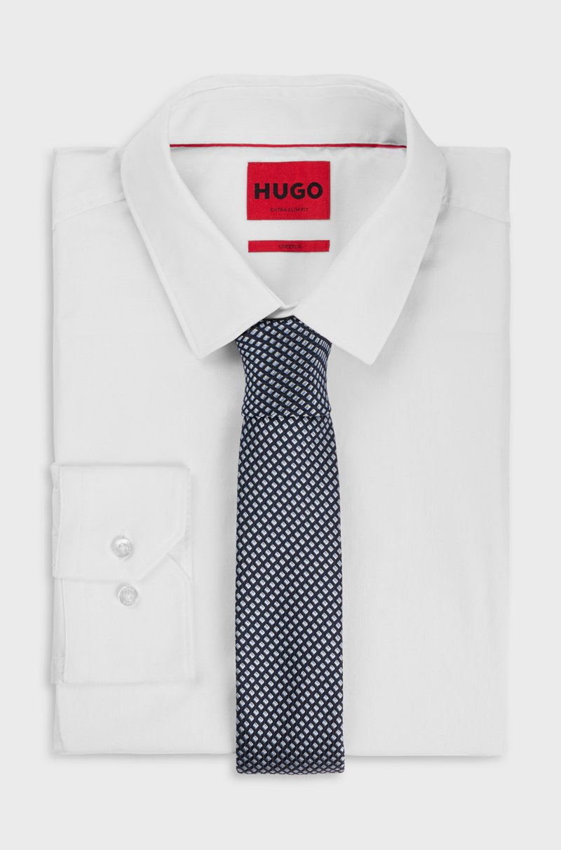 Hugo Boss Corbata Con Motivo Geométrico En Jacquard De Mezcla De Seda