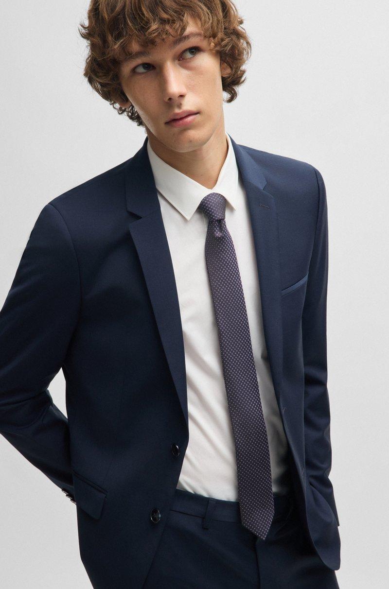 Hugo Boss Corbata De Jacquard De Seda Con Estampado Geométrico