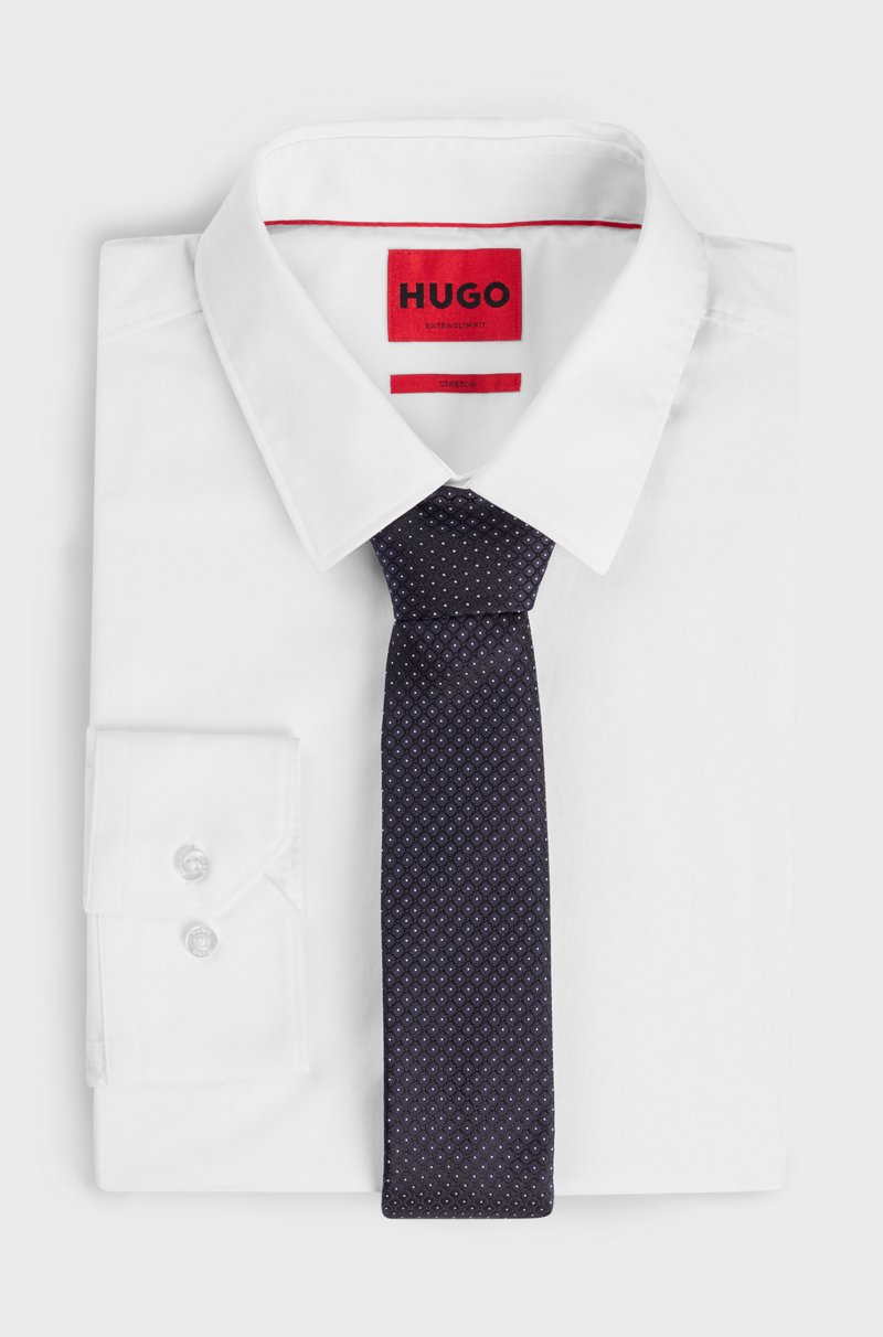 Hugo Boss Corbata De Jacquard De Seda Con Estampado Geométrico