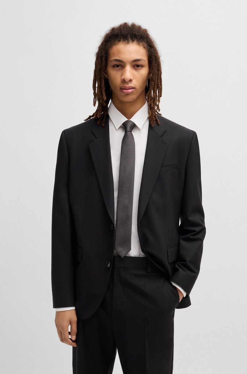 Hugo Boss Corbata De Jacquard De Seda Con Estampado Geométrico