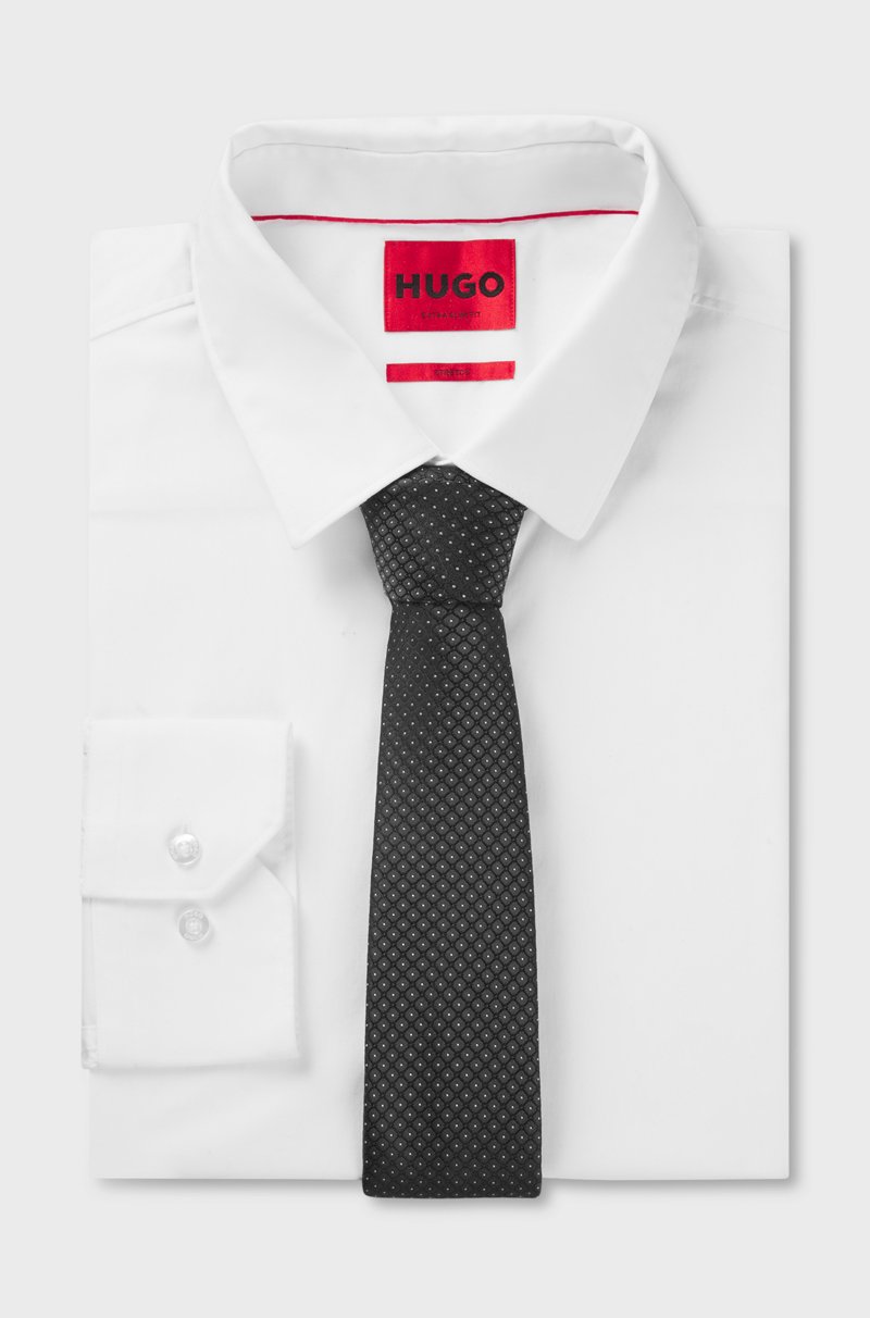 Hugo Boss Corbata De Jacquard De Seda Con Estampado Geométrico