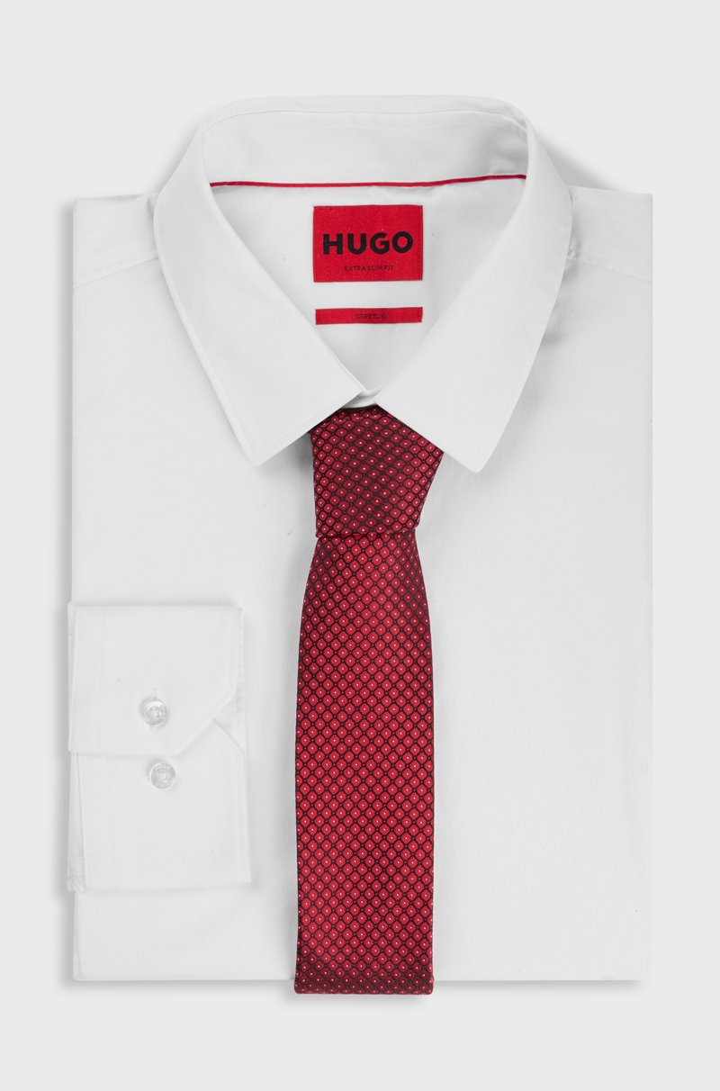 Hugo Boss Corbata De Jacquard De Seda Con Estampado Geométrico
