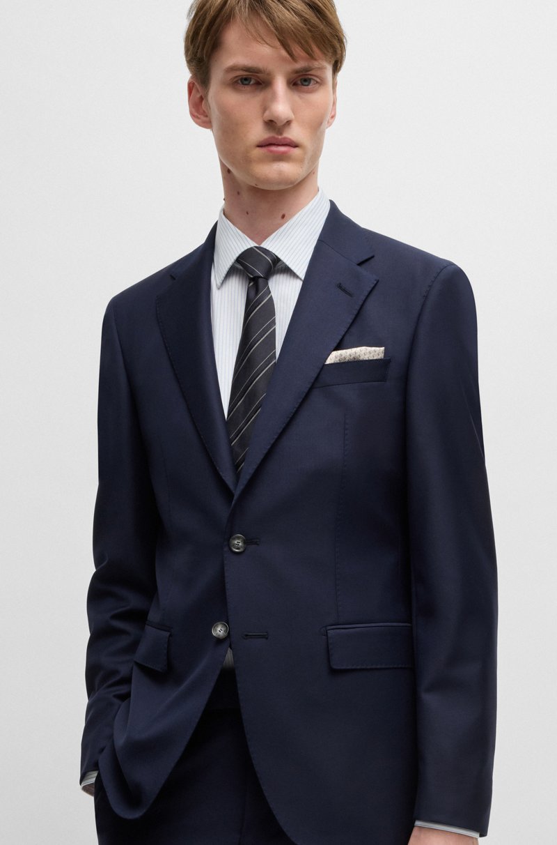 Hugo Boss Corbata De Jacquard De Seda Italiana Y Algodón A Rayas En Diagonal