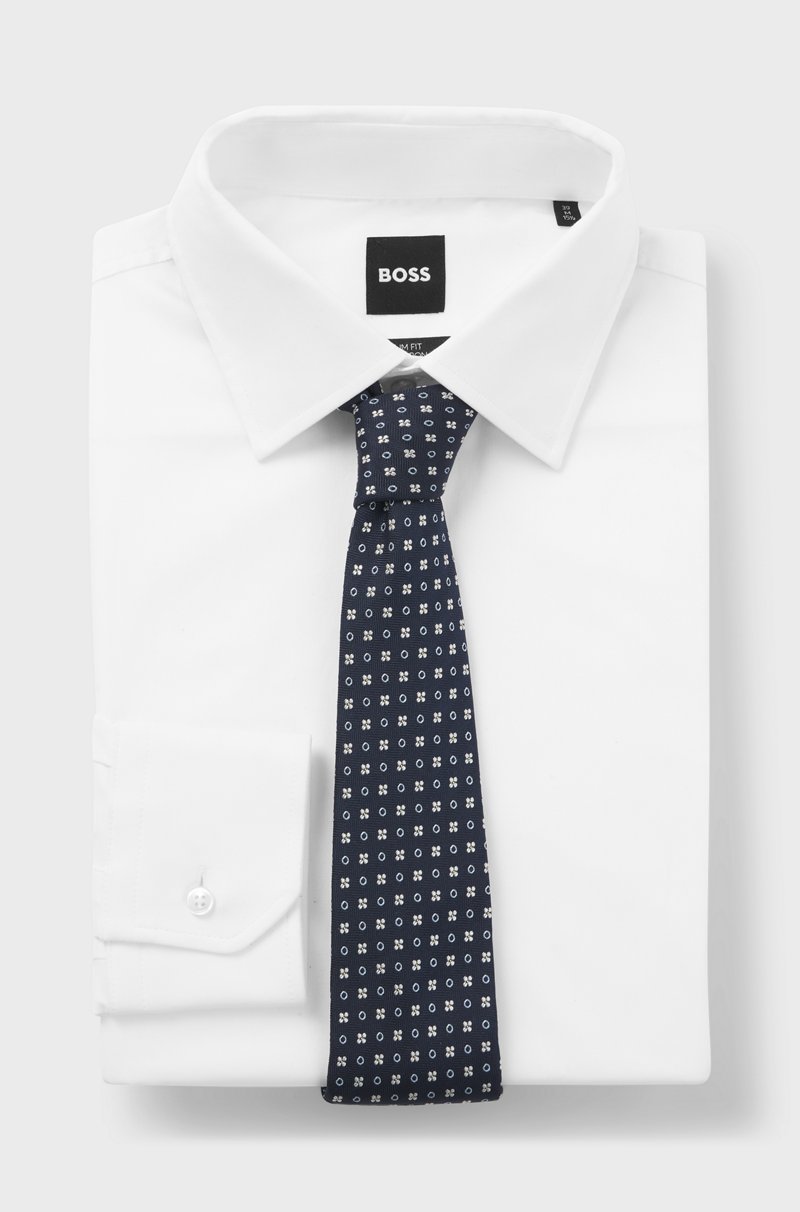 Hugo Boss Corbata De Mezcla De Seda Con Estampado En Jacquard