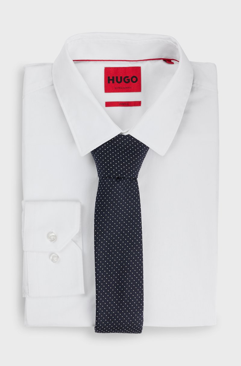 Hugo Boss Corbata De Mezcla De Seda Con Microlunares De Jacquard
