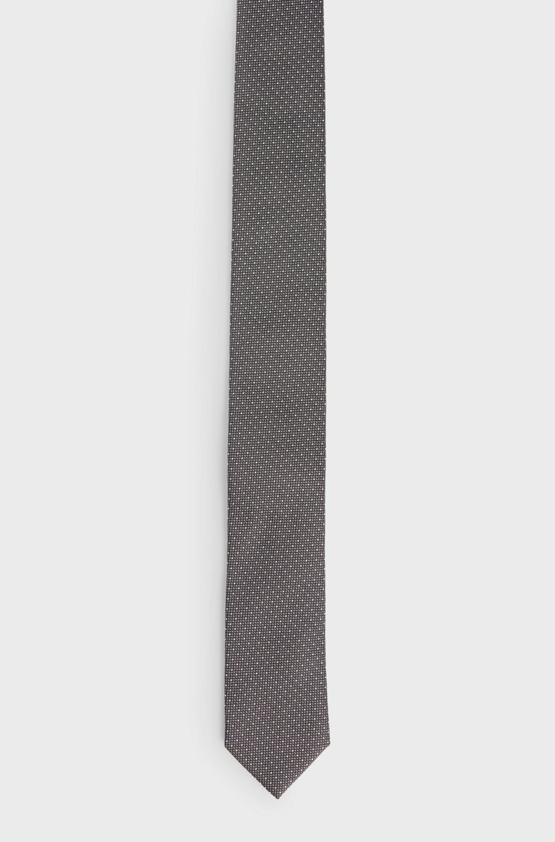 Hugo Boss Corbata de mezcla de seda con microlunares de jacquard