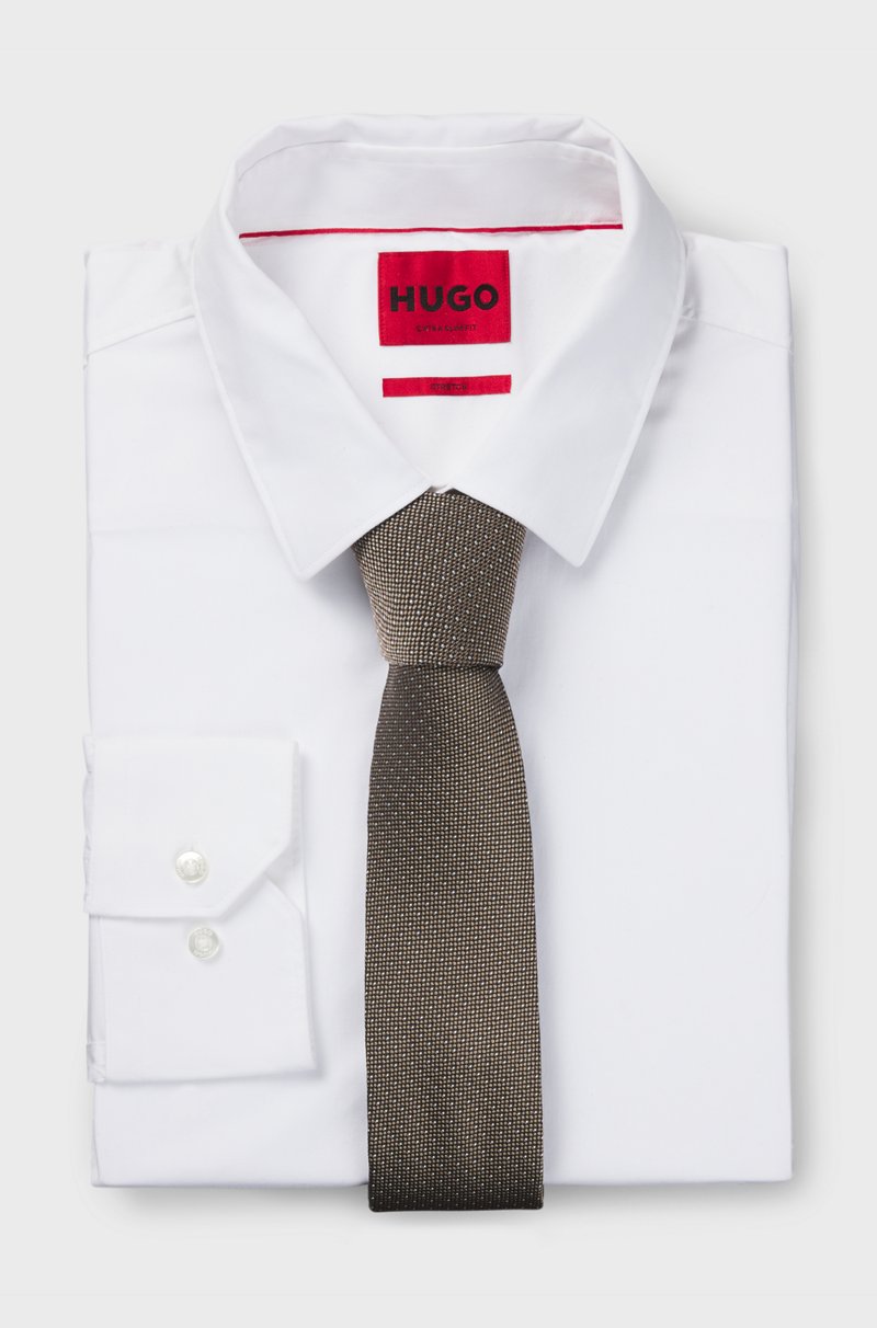 Hugo Boss Corbata De Mezcla De Seda Con Microlunares De Jacquard