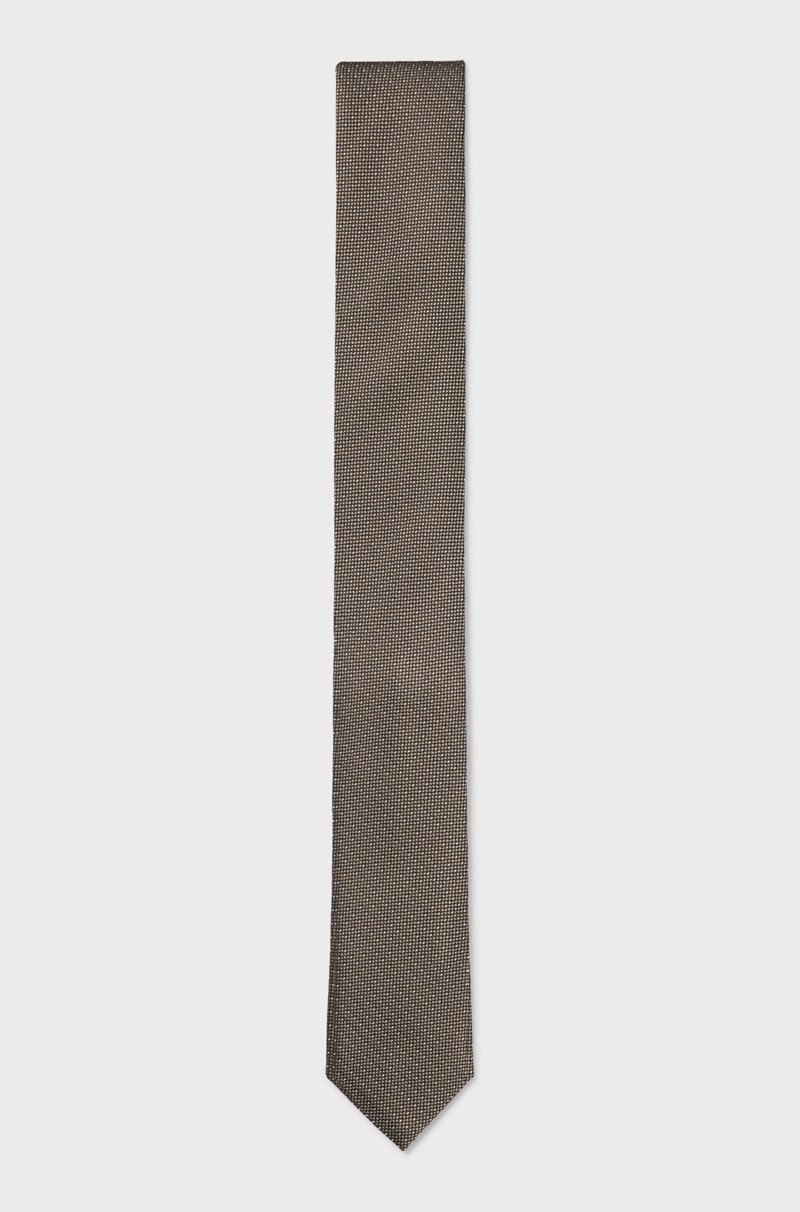 Hugo Boss Corbata de mezcla de seda con microlunares de jacquard