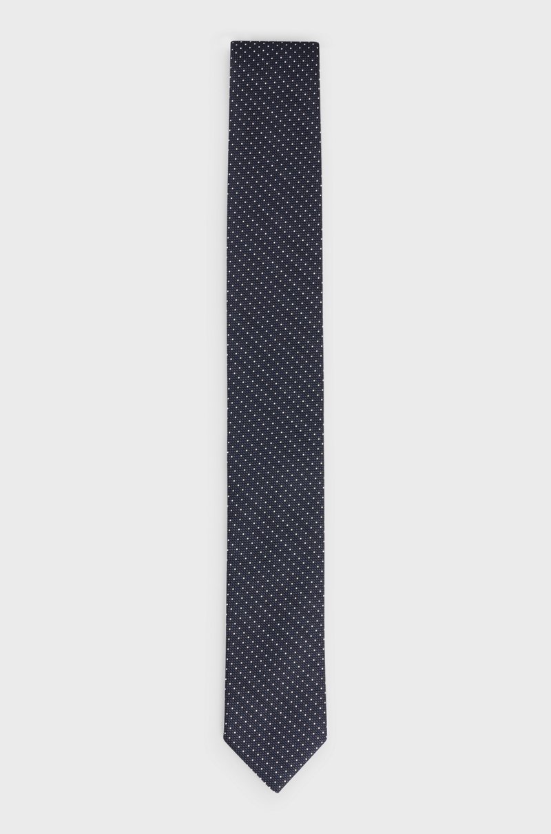Hugo Boss Corbata de mezcla de seda con microlunares de jacquard