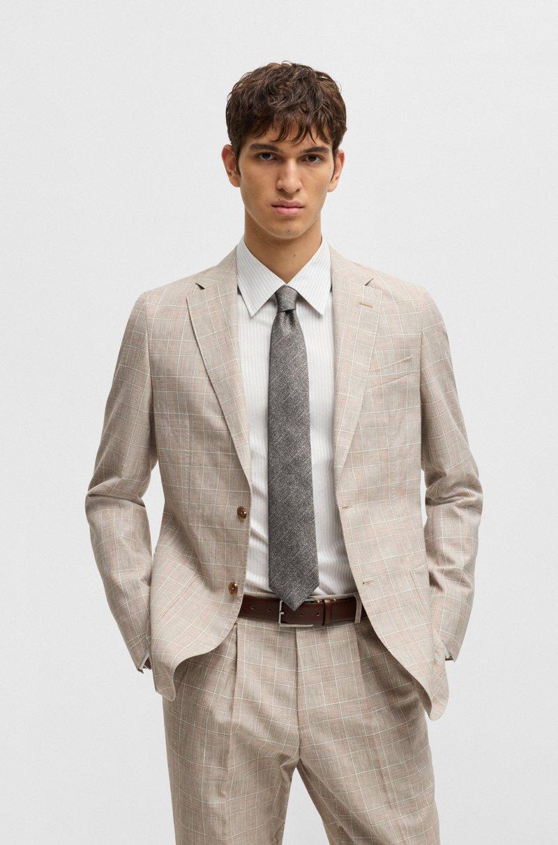 Hugo Boss Corbata En Jacquard De Seda Confeccionada En Italia Con Efecto Mouliné