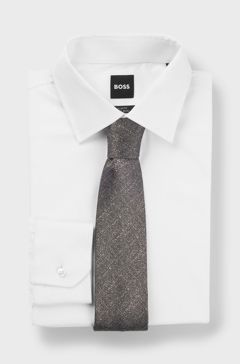 Hugo Boss Corbata En Jacquard De Seda Confeccionada En Italia Con Efecto Mouliné