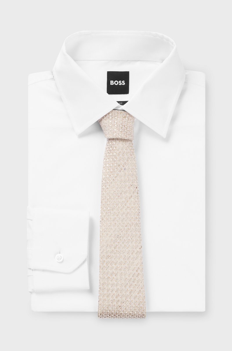 Hugo Boss Corbata En Jacquard De Seda Confeccionada En Italia Con Efecto Mouliné