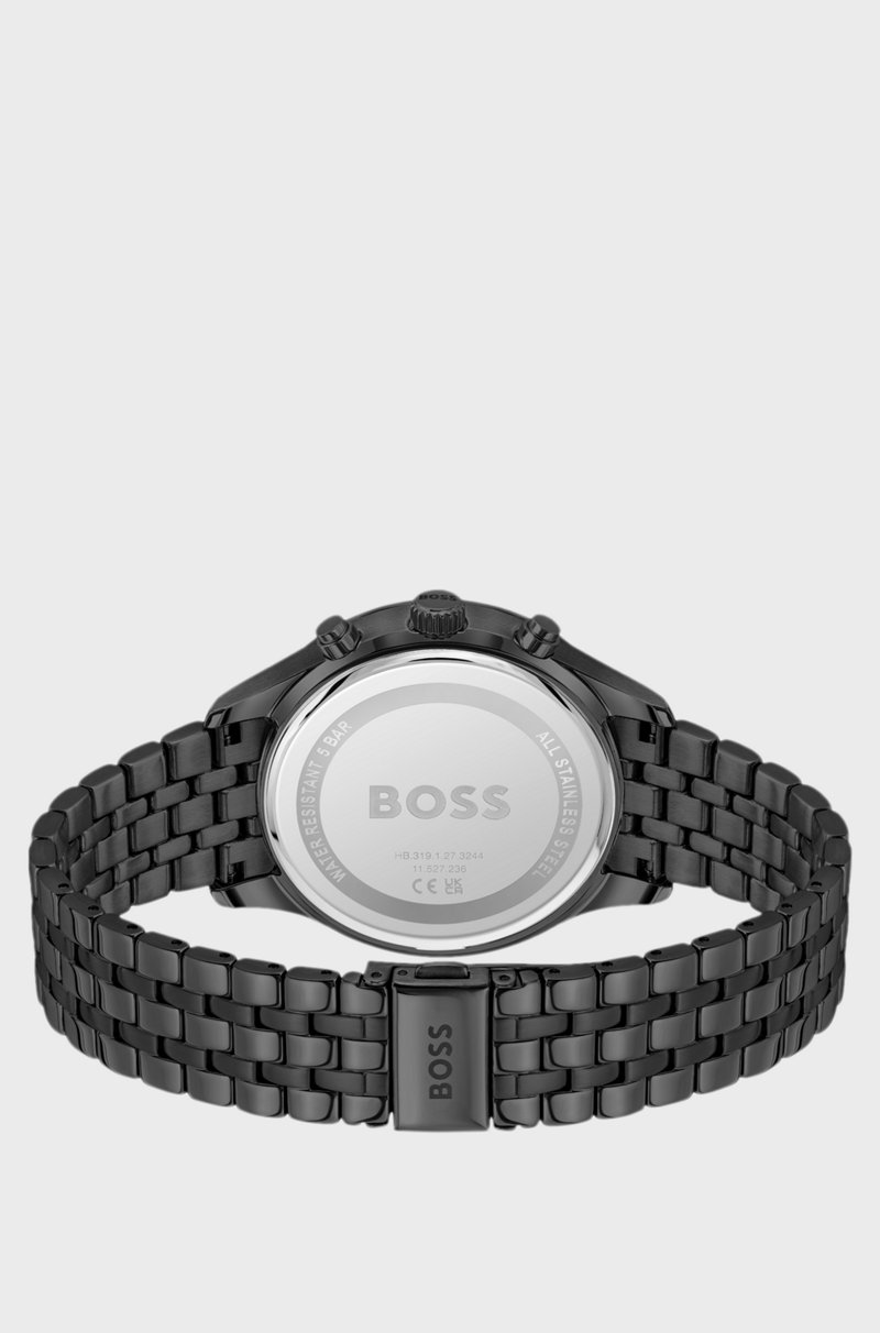 Hugo Boss Cronógrafo Chapado En Negro Con Pulsera De Eslabones