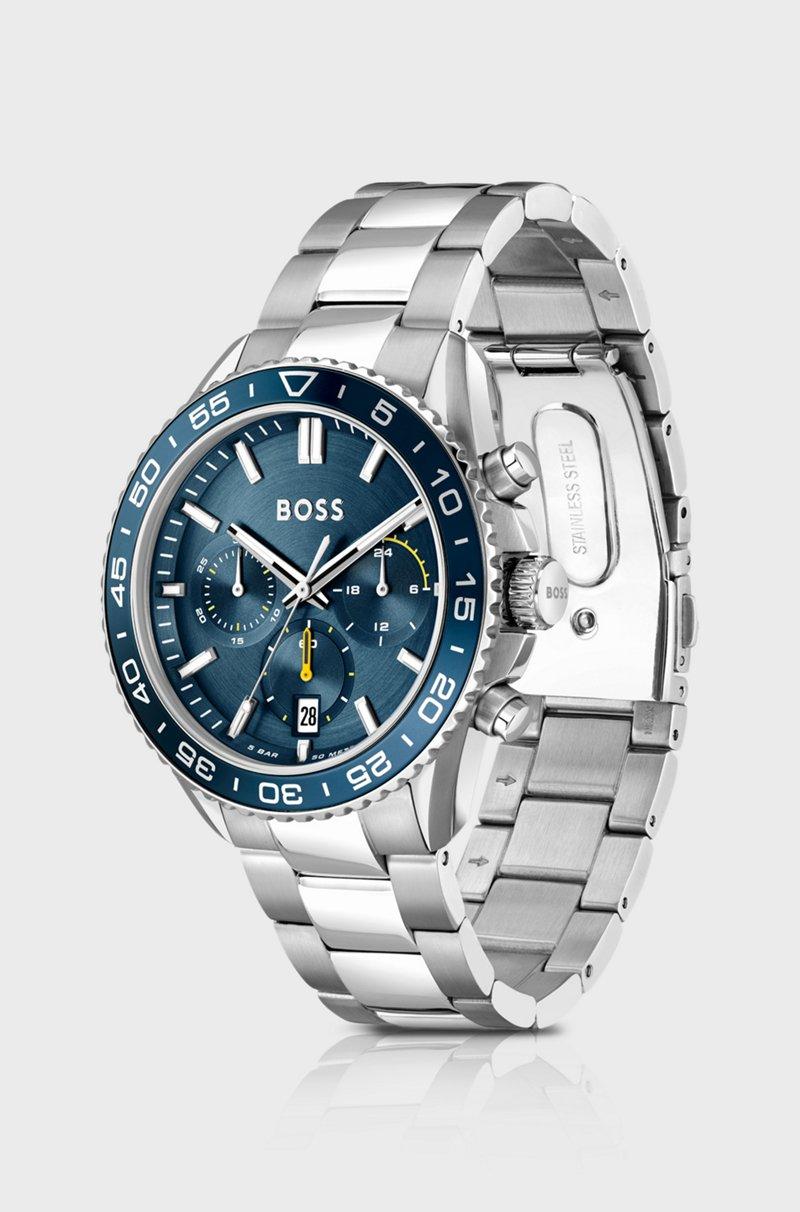 Hugo Boss Cronógrafo Con Esfera Azul Y Pulsera De Eslabones