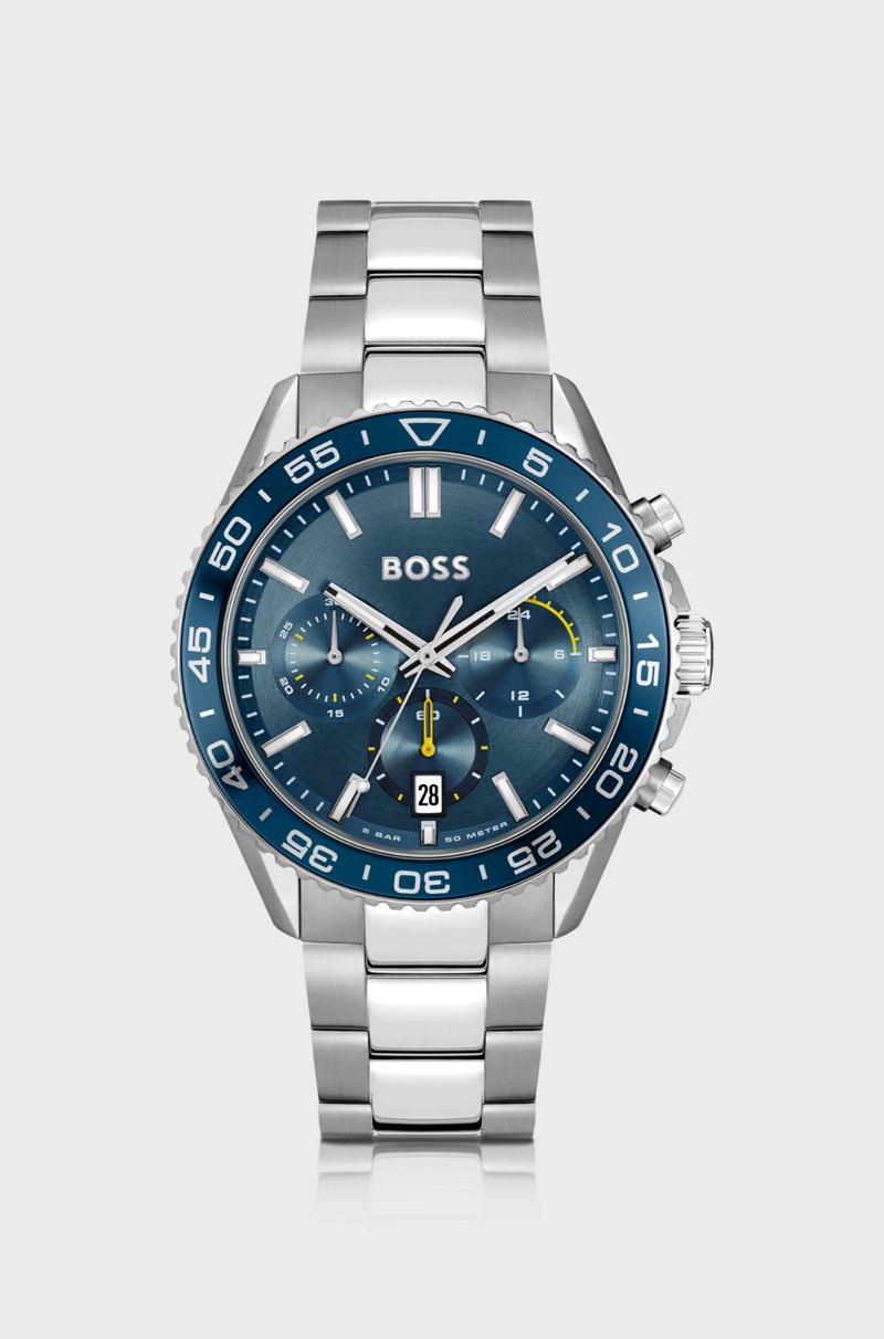 Hugo Boss Cronógrafo con esfera azul y pulsera de eslabones