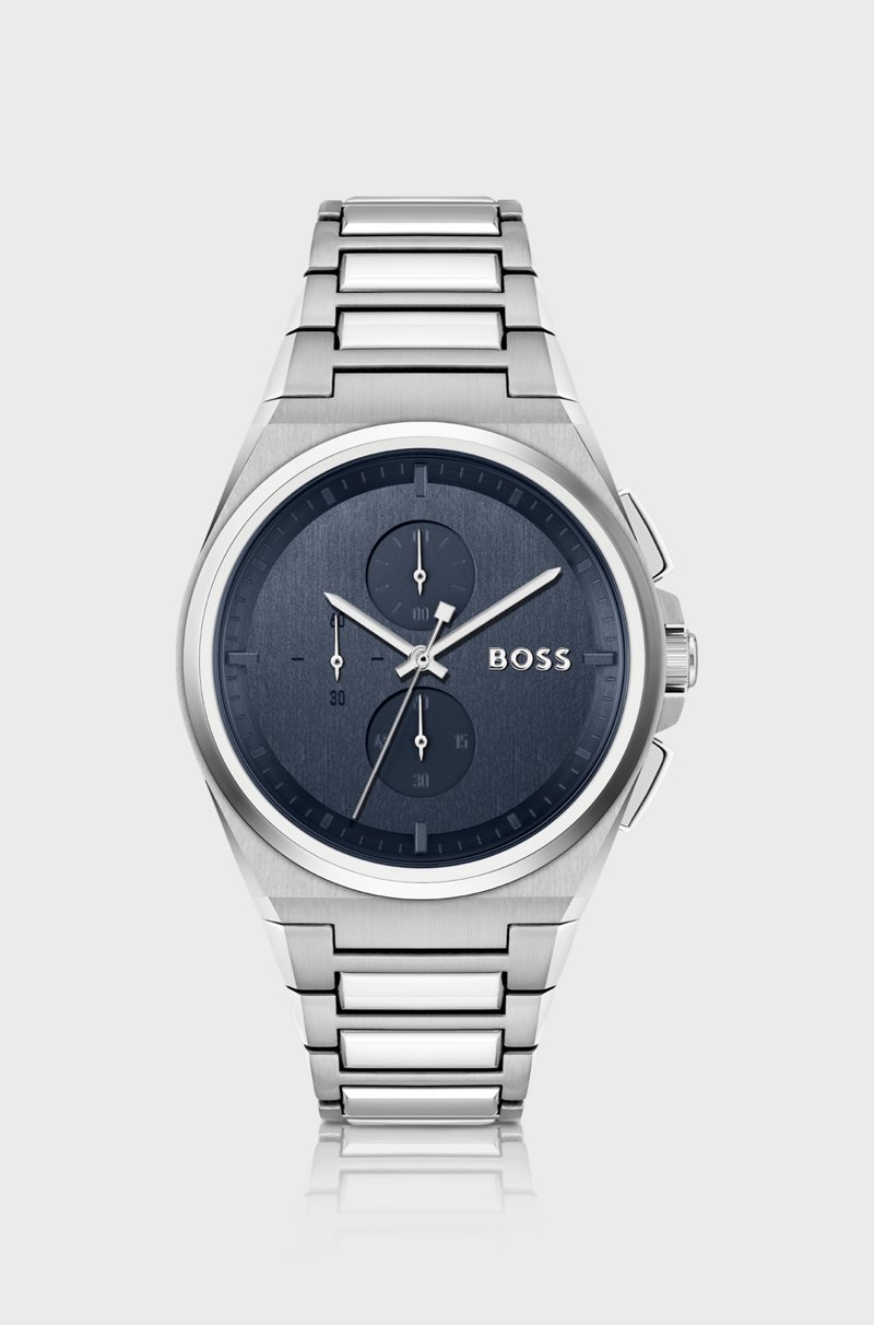 Hugo Boss Cronógrafo con esfera azul y pulsera de eslabones