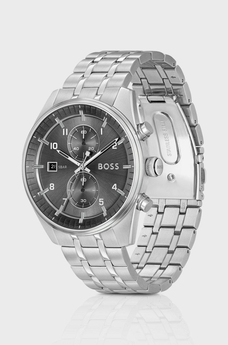 Hugo Boss Cronógrafo Con Esfera Gris Y Pulsera De Eslabones