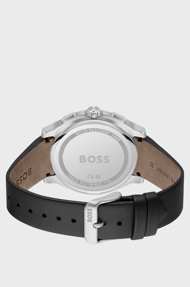 Hugo Boss Cronógrafo Con Esfera Mate A Capas Y Correa De Piel