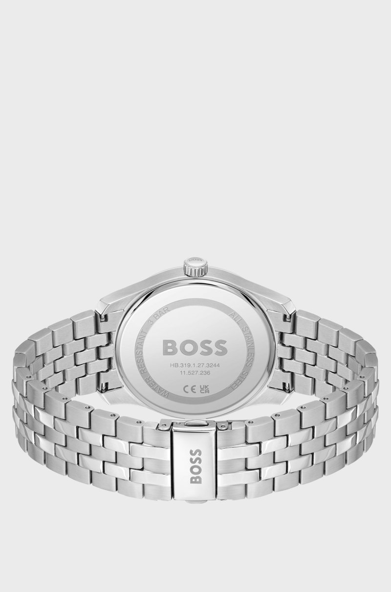 Hugo Boss Cronógrafo Con Esfera Negra Estampada Y Pulsera De Eslabones