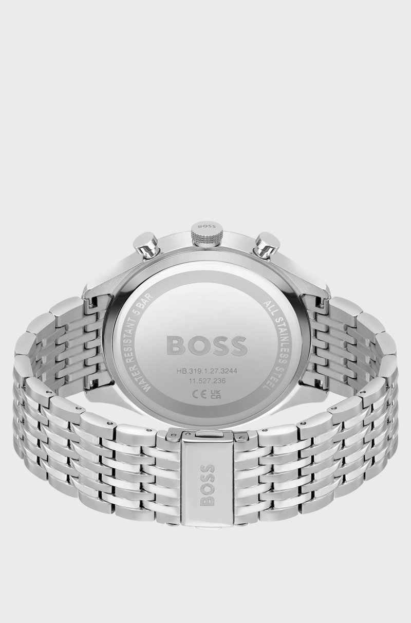 Hugo Boss Cronógrafo Con Esfera Negra Y Pulsera De Eslabones
