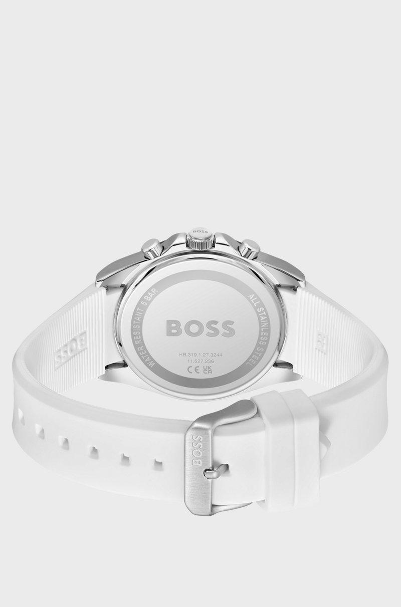 Hugo Boss Cronógrafo Con Esfera Ranurada Y Correa De Silicona Con Logo