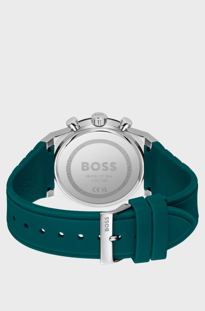 Hugo Boss Cronógrafo Con Esfera Verde Y Correa De Silicona