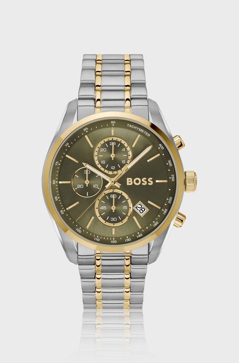 Hugo Boss Cronógrafo en dos tonos con esfera verde oliva