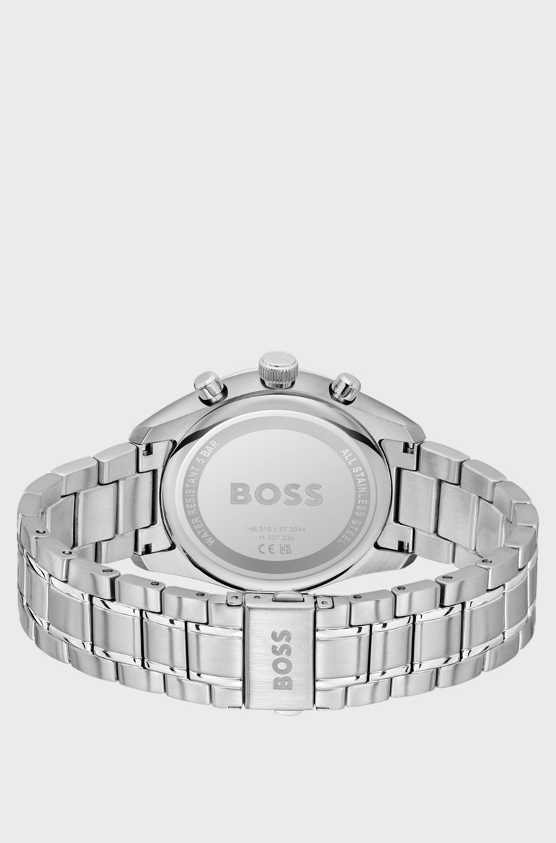 Hugo Boss Cronógrafo En Tono Plateado Con Esfera Azul