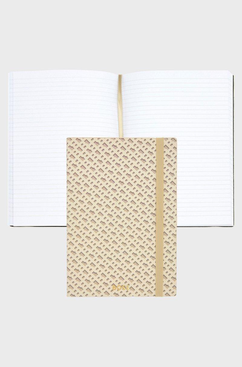 Hugo Boss Cuaderno A5 De Color Crema Con Estampado De Monogramas