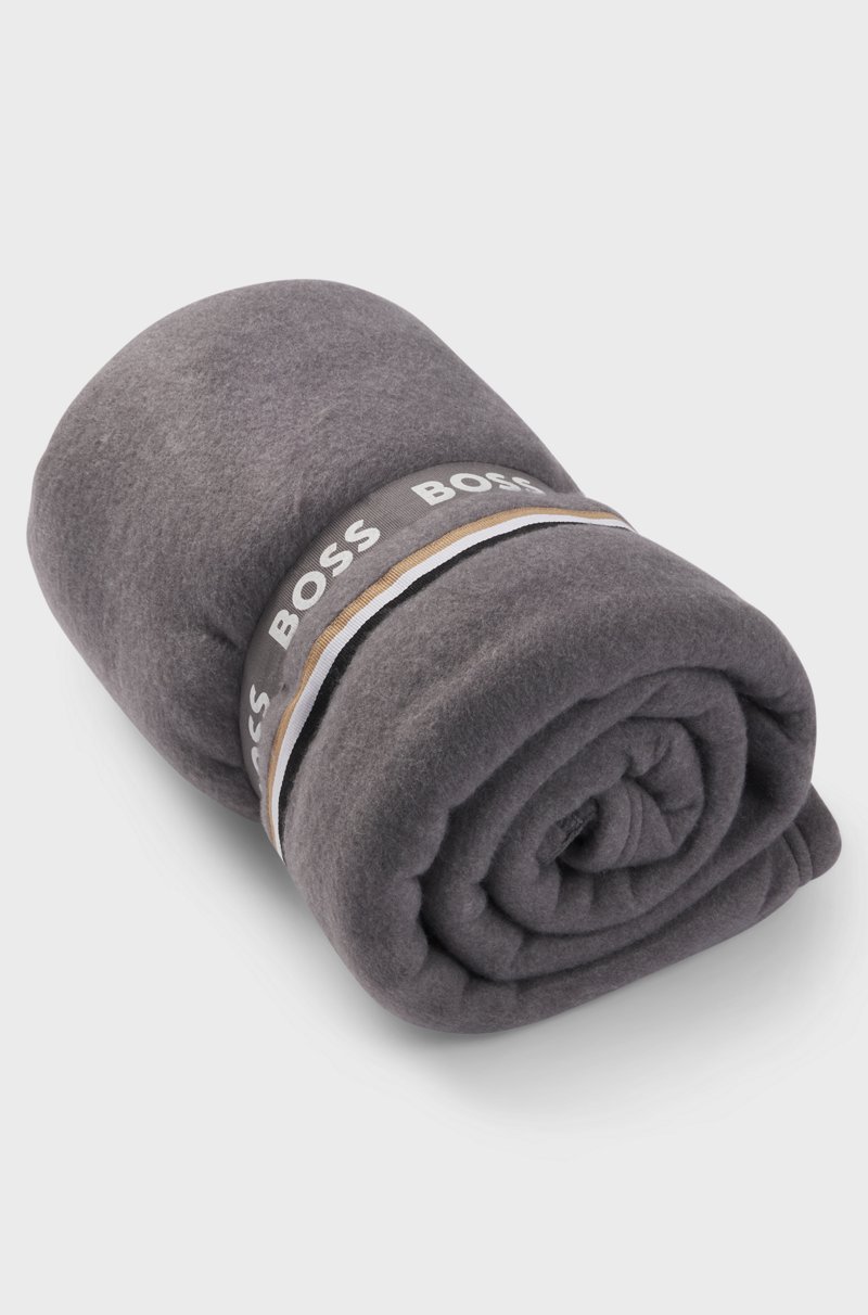 Hugo Boss Cubrecamas De Forro Polar Con Aplique De Raya De La Marca