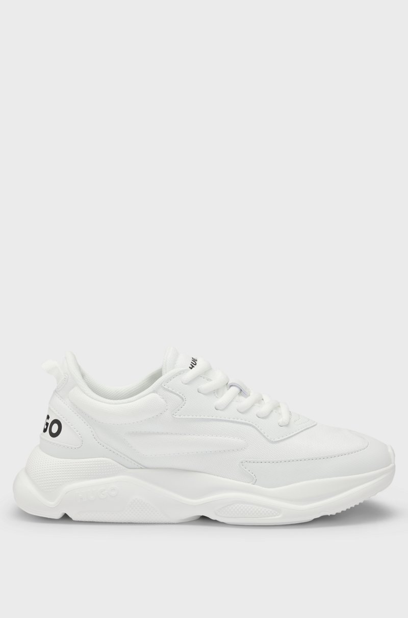 Hugo Boss Deportivas Con Cordones De Materiales Mixtos Con Logo En El Contrafuerte