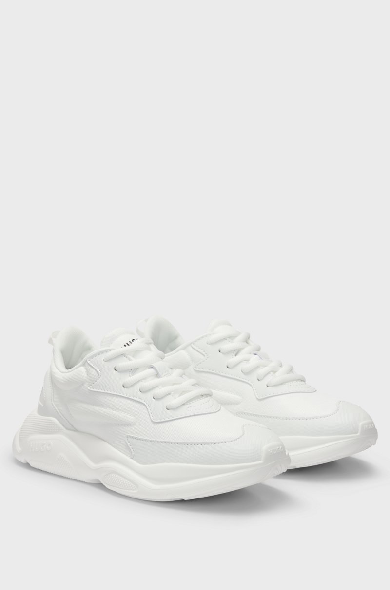 Hugo Boss Deportivas con cordones de materiales mixtos con logo en el contrafuerte