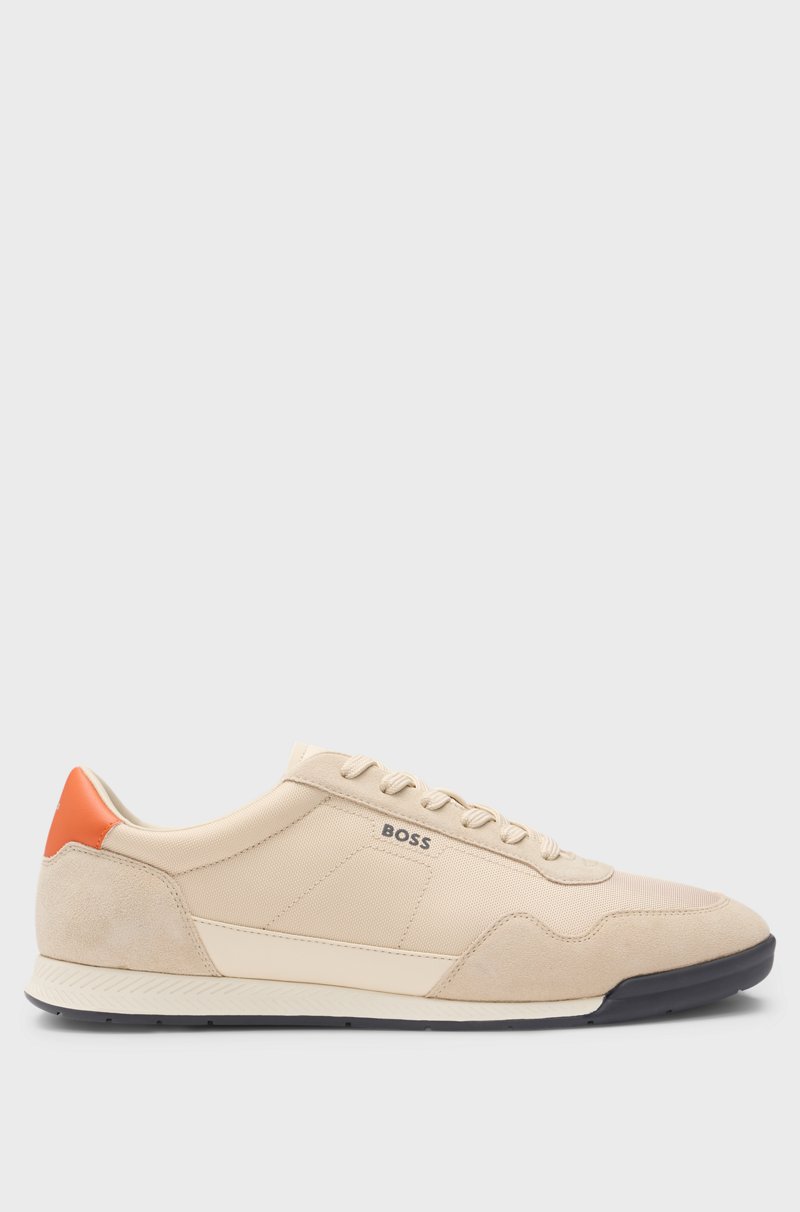 Hugo Boss Deportivas Con Cordones En Diferentes Materiales Con Ribetes De Ante