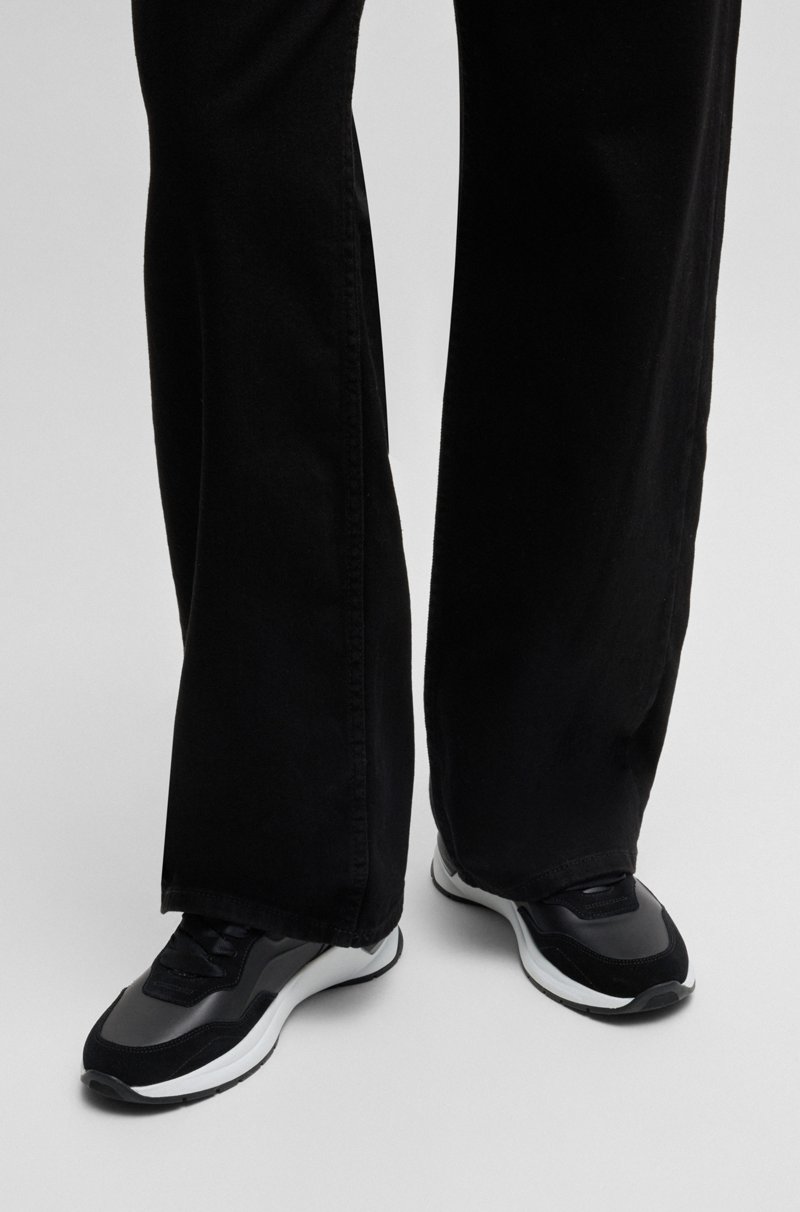 Hugo Boss Deportivas Con Cordones En Mezcla De Diferentes Materiales Con Ribetes De Ante