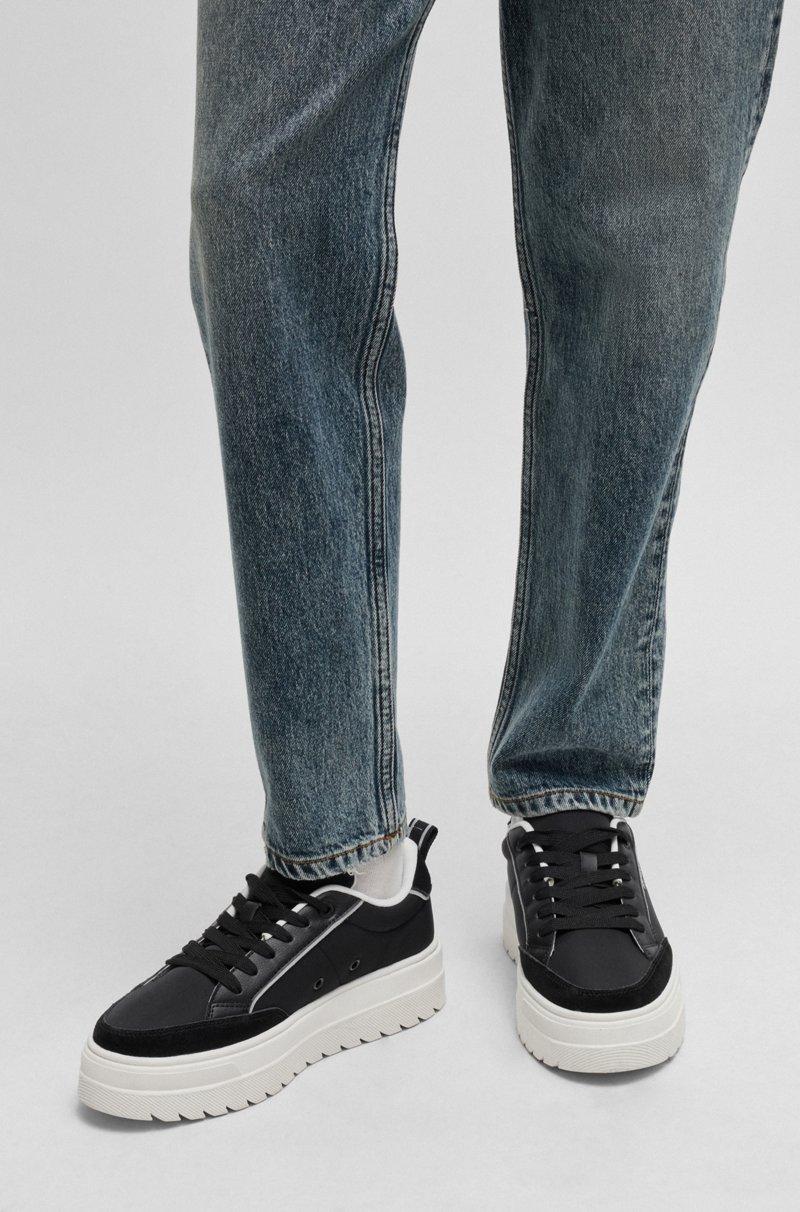 Hugo Boss Deportivas Con Plataforma Y Ribetes De Ante