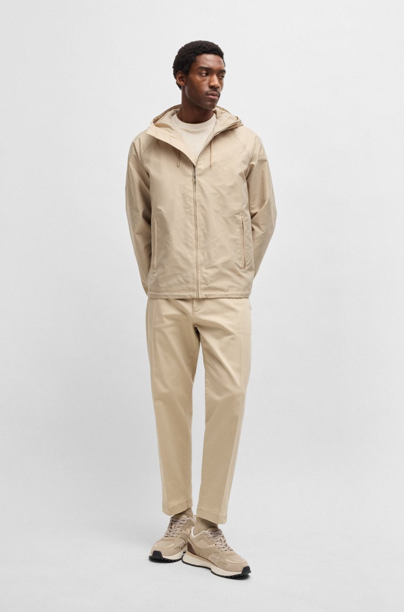 Hugo Boss Deportivas Con Ribetes De Punto Y Piel Bruñida