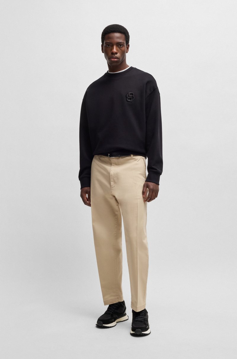 Hugo Boss Deportivas Con Ribetes De Punto Y Piel Bruñida