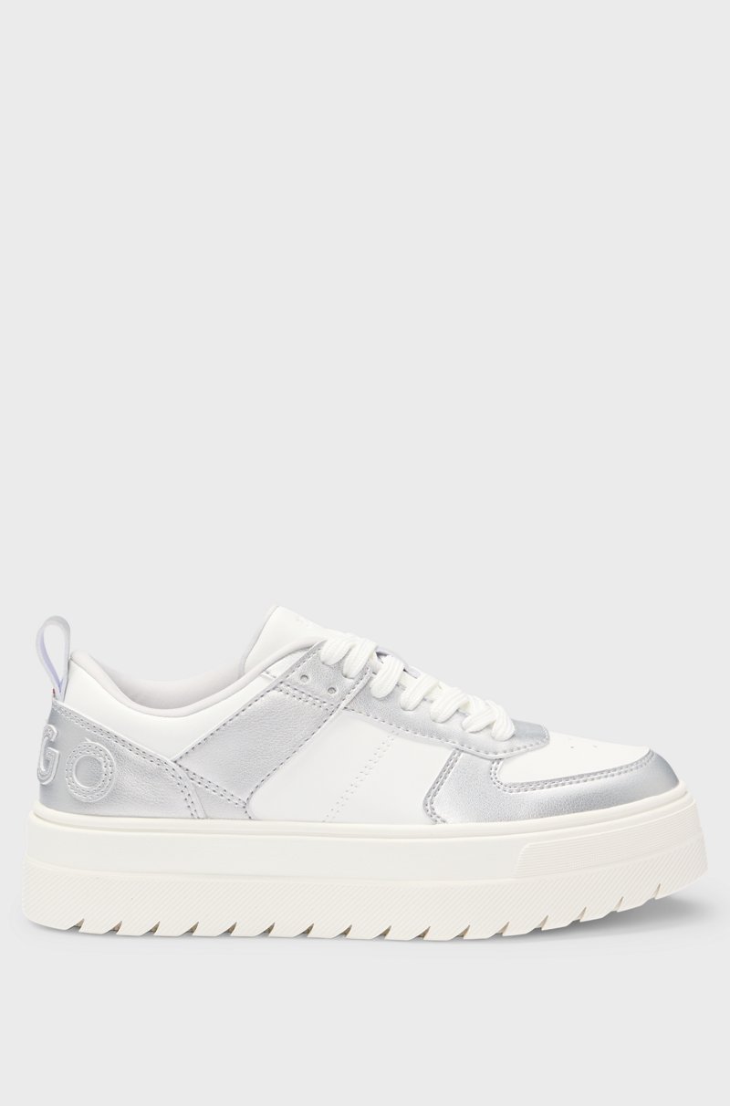 Hugo Boss Deportivas Con Suela De Plataforma Y Detalles Plateados