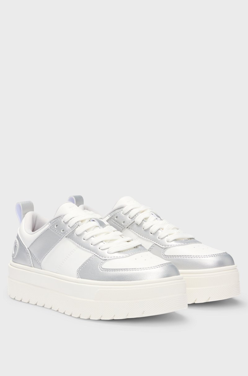 Hugo Boss Deportivas con suela de plataforma y detalles plateados