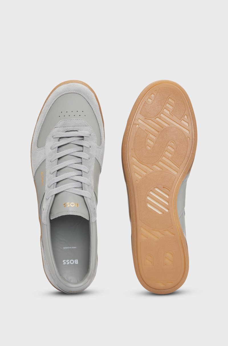 Hugo Boss Deportivas De Ante Y Piel Con Detalles De La Marca Metalizados