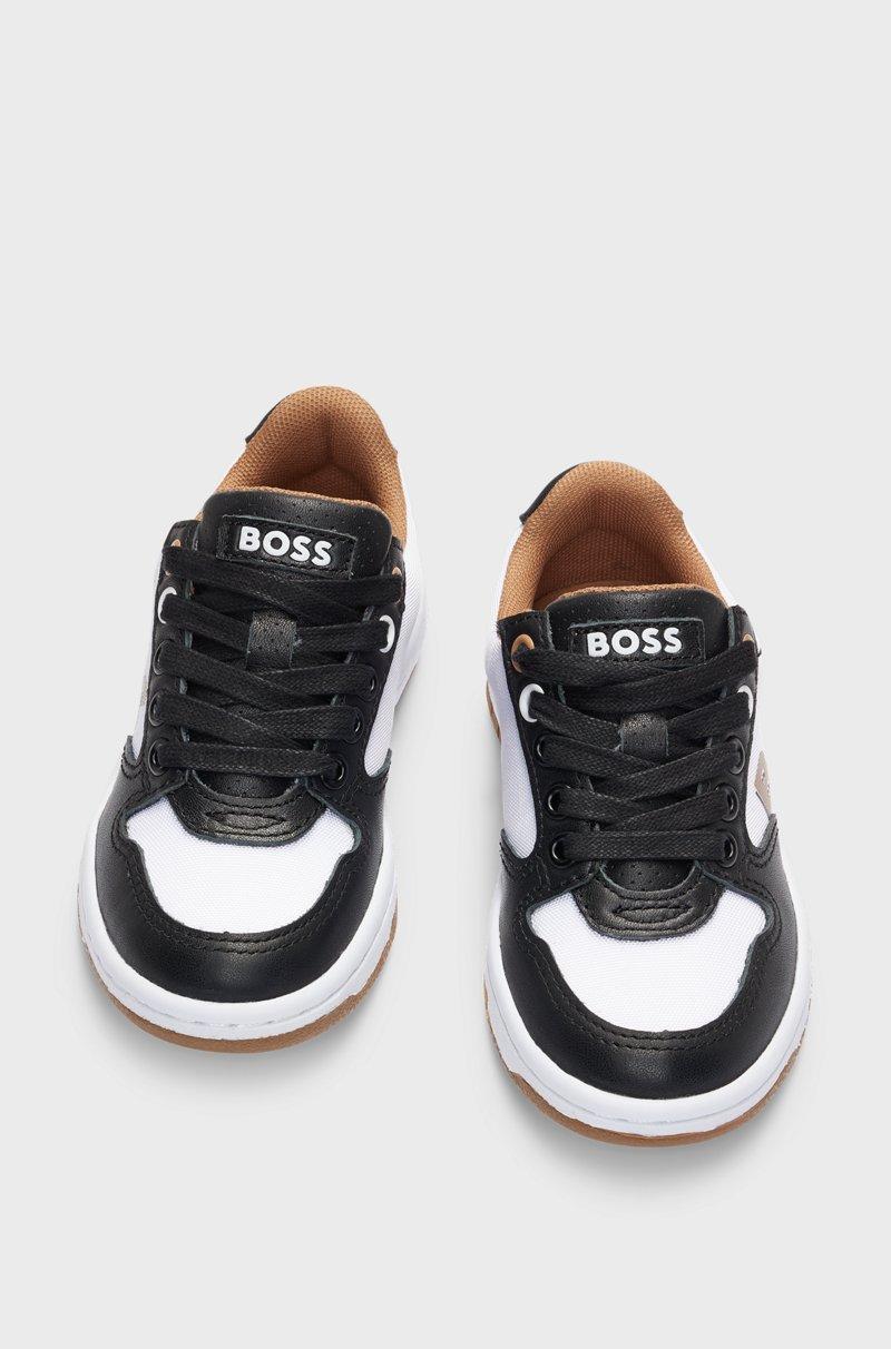 Hugo Boss Deportivas De Lona Y Piel Para Niños Con Detalles De La Marca Grabados